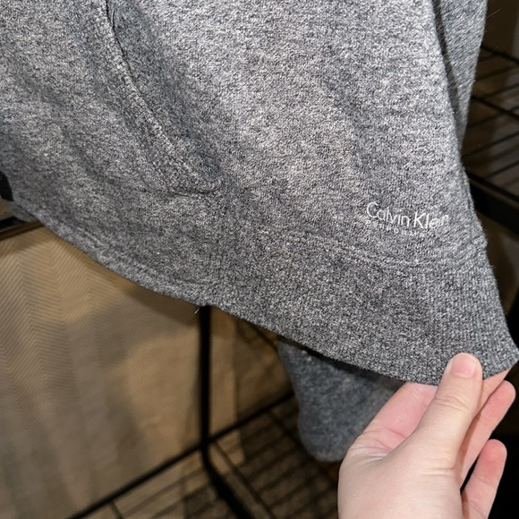 Cropped Calvin Klein performance zip up hoodie size small gray - Picture 2 of 5